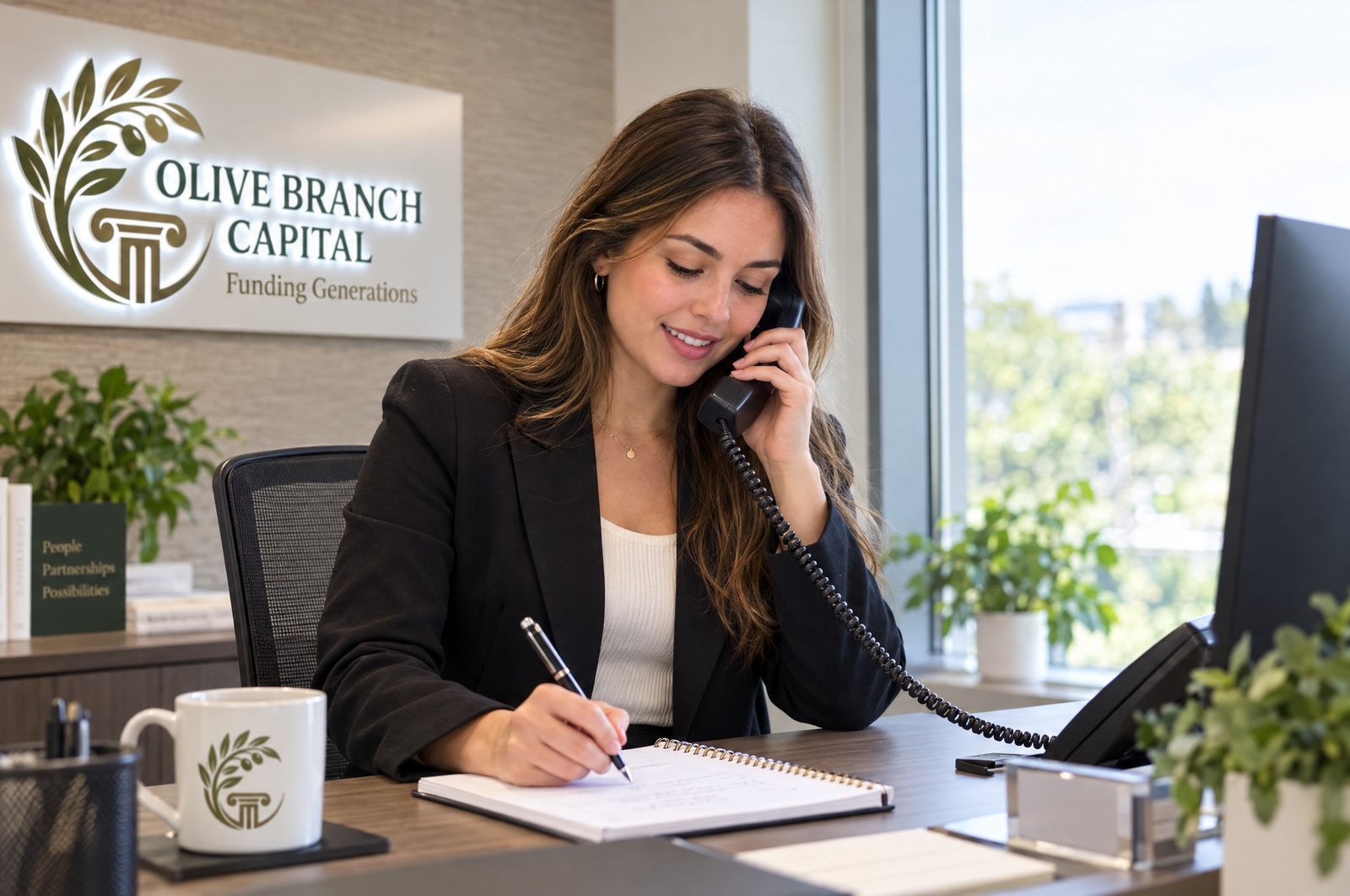 Olive Branch Capital team member helping a client by phone